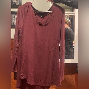 WHBM Burgandy tunic shirt